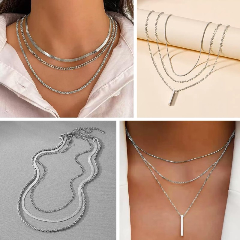 PNYFIL 99 Pcs Silver Plated Jewelry Set for Women -