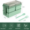 CHZZMS 2 Pack Bento Box Adult Lunch Box,49OZ Leakproof Eco-Friendly