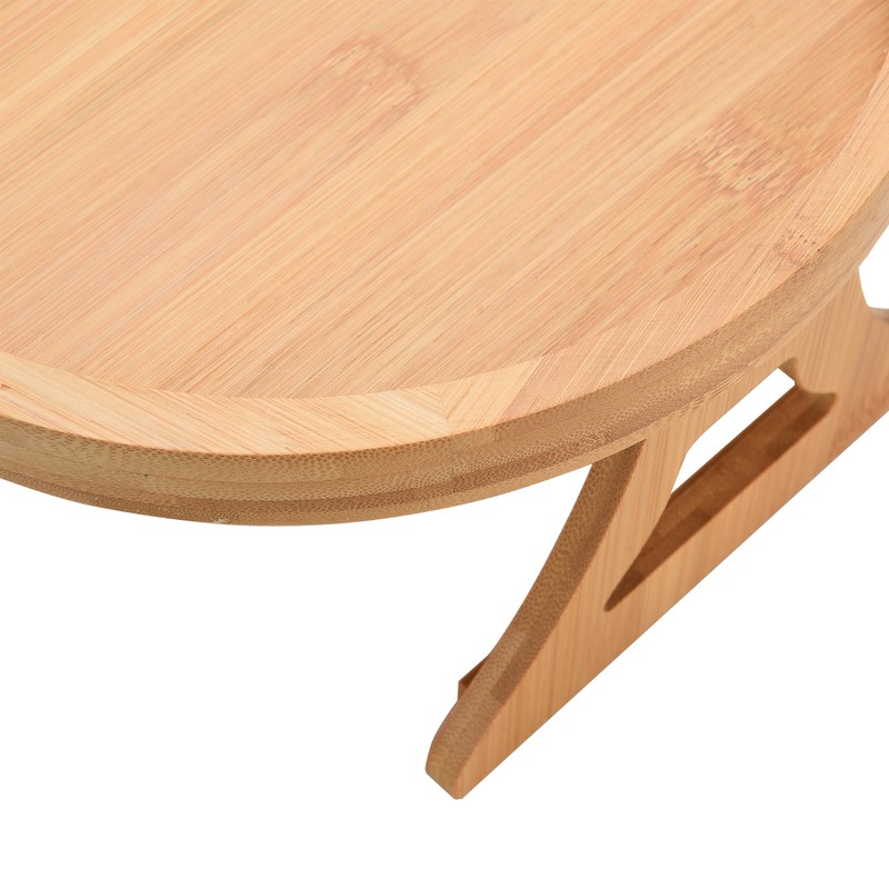 Couch Tray Burlywood Bamboo Folding Sofa Arm Clip Table for