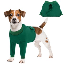 Queenmore Dog Surgery Recovery Sleeve Front Legs, Breathable Dog Recovery Sleeve, Elbow Protector Pet Cone Alternative After Surgery, Green, M