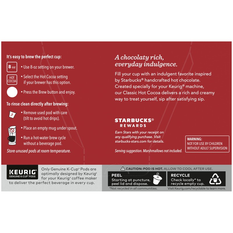 Starbucks Hot Cocoa K-Cup Coffee Pods (10 Count (Pack of