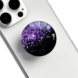 WUYULB Clear Crystal Glitter Collapsible Expandiing Moblile Phone Grip Stand Holder for Smartphones and Tablets Cell Phone Accessory (Dark Night Purple)