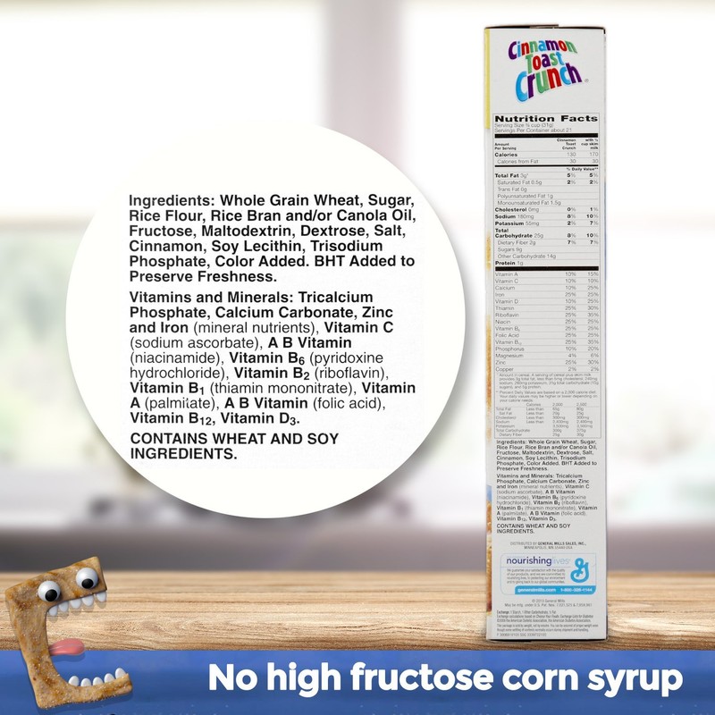 Cereales crujientes tostadas de canela, caja de 12 onzas