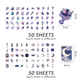 100 Pieces of Graffiti Stickers, Moon Stickers, Exquisite Stickers, Fashionable Stickers, Waterproof Stickers, Easy to Remove Stickers, Funny Stickers for Laptops, Skateboards, Scrapbooking