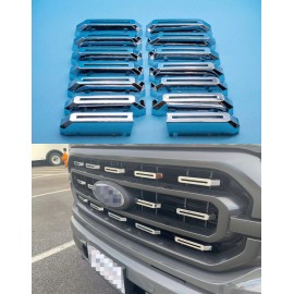 CheroCar Black Front Grill Cover Trim For Ford F150 2021-2023 XLT Accessories