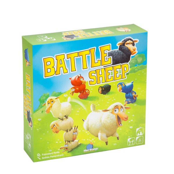 Blue Orange Games Battle Sheep Abstract Strategy Board Game with Animal Sheep Theme Family or Adult Strategy Board Game for 2 to 4 Players. Recommended for Ages 7 & Up.