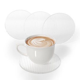 Sweet Elegance® Acrylic Coasters Set of 4 Acrylic Transparent Wave Coaster Cup Mats Drop Shape Waterproof Non-silp Durable Colorful Table Ornament Decorations for Home Festival (4)