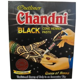 CHANDNI BRAND NEW CHANDNI BLACK CONE HENNA  PASTE BOX OF 12 PIECES