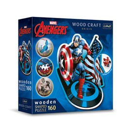 Puzzle drewniane 160 el. Nieustraszony Kapitan Ameryka [PUZZLE]