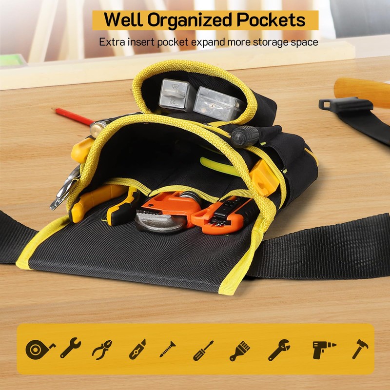 Tool Belt, 27-Pockets Tool Belts for Men Work Belt Pouch