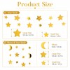 ZEYIYER 52Ft/12m Gold Star Garland, Moon Stars Bunting Decoration