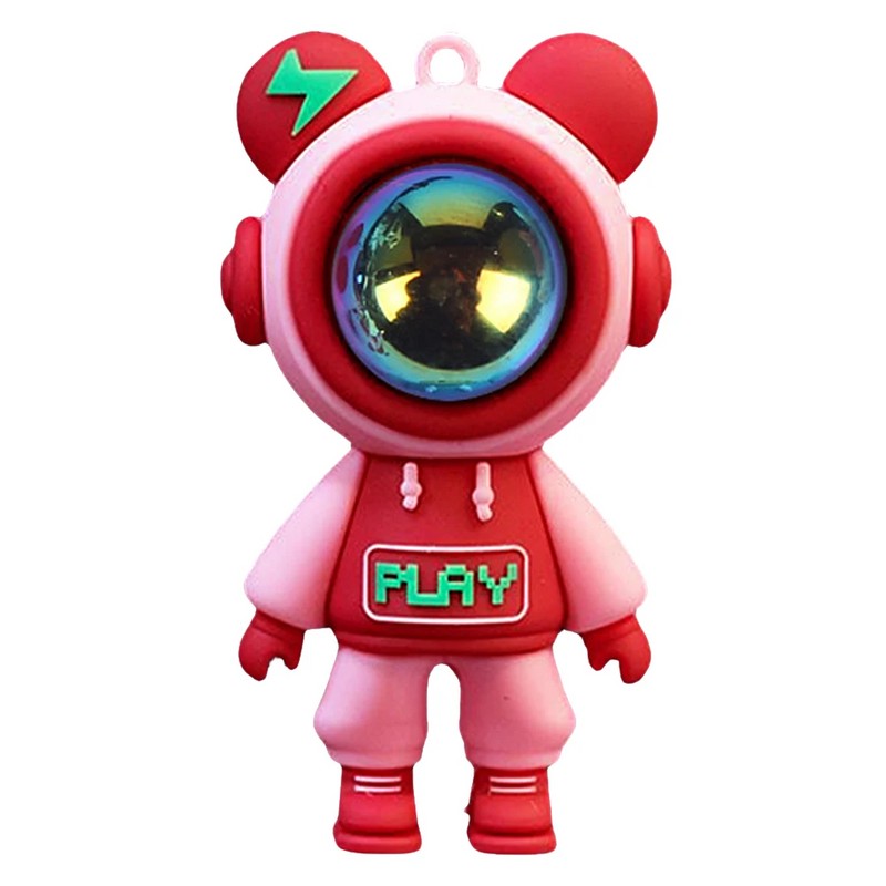 Astronaut Bear Silicone Keychain for Bags & Keys – Lightweight
