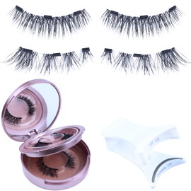 LAUBESS Magnetic Eyelashes with Applicator 2 Pair No Glue Needed Natural Look Magnetic Lashes Easy to Wear and Remove(L02/L04)