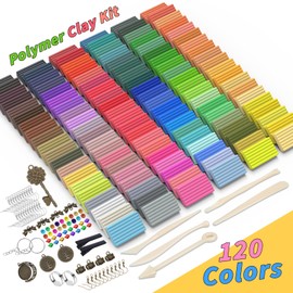 285 Pcs Polymer Clays 120 Colors Modeling Clay for Kids DIY Starter Kit Oven Baked Model Clay Non-Sticky Molding DIY Clay with Sculpting Tool and Accessories Craft Gifts for Children Beginner Artists