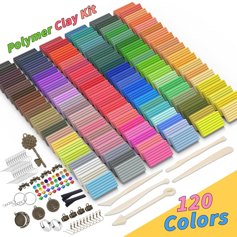 285 Pcs Polymer Clays 120 Colors Modeling Clay for Kids
