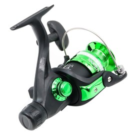 FONGKNOX Green & Black Fishing Reel Smooth and Quiet Spinning Reel Bait Casting Reel Metal Head Long Distance Casting Lightweight 5.1:1 5 Bearings Comfortable Grip Left or Right Handed Model 3000
