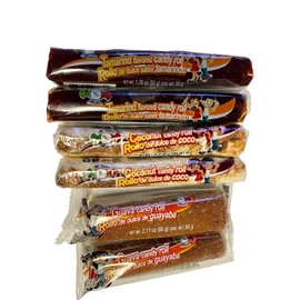 Mi Dulce Mexico Candy Roll Sampler 6 pcs Tamarind, Coconut,Guava 11.25oz
