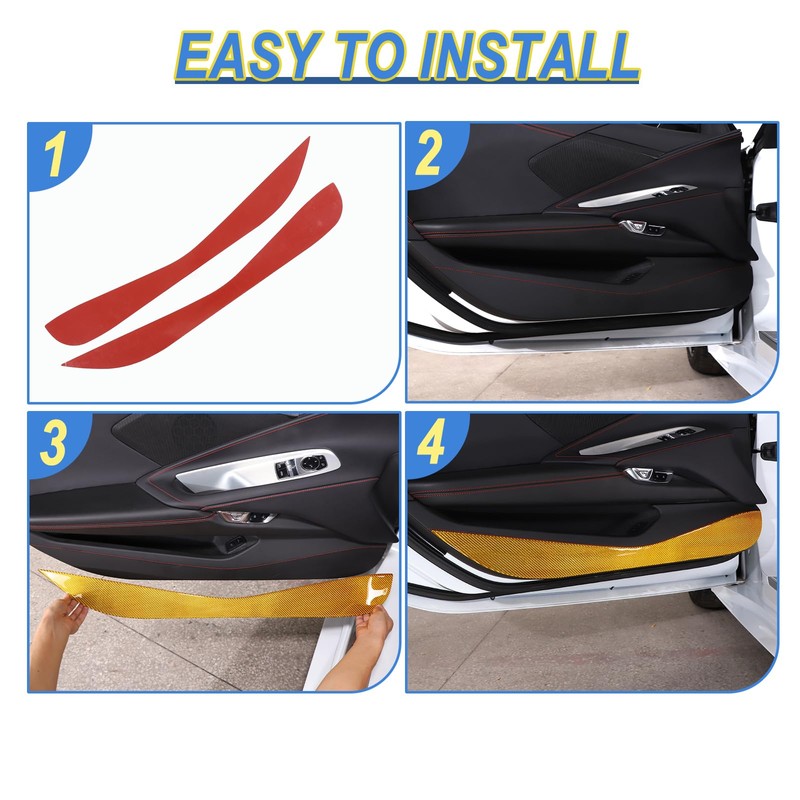 CHEAYAR Soft 3D Real Carbon Fiber Car Interior Door Panel