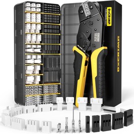 DxCRIMP Crimp Tool Connector Kit, with 23 Types JST-XH 2.5mm Connectors Set, Ratcheting Wire Crimper, Crimping Pliers, Wire Crimp Tool 32-20 AWG for Dupont, JST-SM, JST-PH, KF2510, AMP EI-Serie, Molex