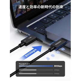 UGREEN Thunderbolt 5 [Intel Certified] USB-C to USB-C Cable 240W PD3.1 Fast Charging 80Gbps Bi-directional High-Speed Data Transfer 16K@60Hz/3 Screens 4K@144Hz Video Output Thunderbolt 4/3 USB 4