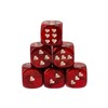 WeLoveDice - Dice Silk Red with White Hearts - Made in Germany - Pack of 6