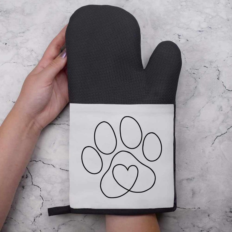 'Pawprint Heart' Oven Glove/Mitt (OG00051683)