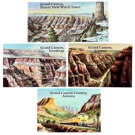 VALDEIG 4 x Grand Canyon National Park Fridge Magnets - US Souvenir - Decorative Fridge Magnets - Gift Idea Fridge Magnet - I Love Arizona Colorado River USA Route 66 America Magnet Sticker