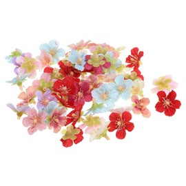 PATIKIL 0.98" Artificial Cherry Blossom Flower Heads, 100 Pack Silk Cherry Blossom Fake Flowers Heads for Wedding Floral Bouquet Decoration DIY Craft Making, Multi-Color