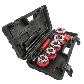TEXALAN(R) Ratchet Pipe Threader Kit Ratcheting Pipe Threading Tool Set 5 Dies（3/8", 1/2", 3/4", 1", 1-1/4"）