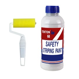 White Striping Paint; Parking Lot Line Paint; Traffic Highway Road Safe Marking (1 Quart with Roller, White)