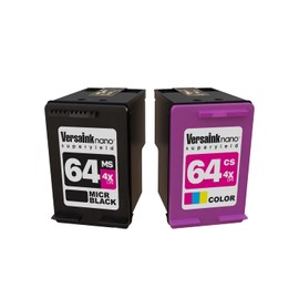 VersaInk-Nano 64 MS MICR Black Ink Cartridge for Check Printing & VersaInk-Nano 64 CS Tri-Color Ink Cartridge Pack (64 Combo), Cyan