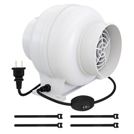 Artibear 3.5 Inch 168 CFM Inline Duct Ventilation Fan with 2 Speed Controller, Air Vent Blower for Hydroponic Grow Tent, Greenhouse, Workshop, Attics, Basement, Kitchens, White