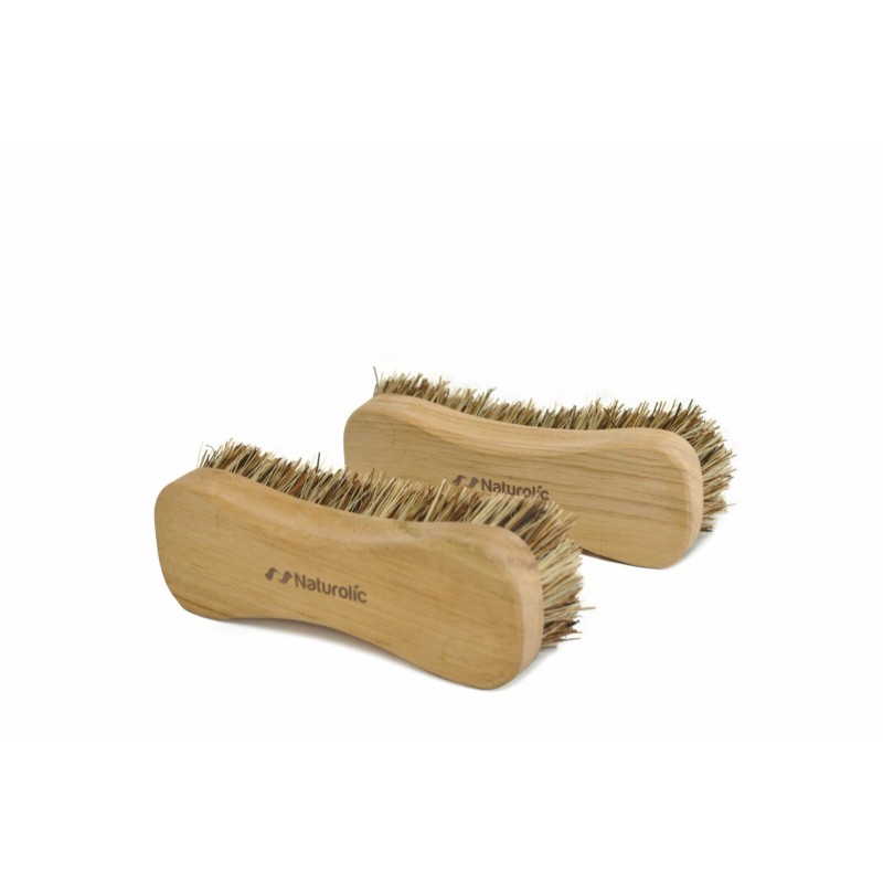 Naturolic All-Natural Wooden Scrub Brush Set | Palmyra Bristle Brush