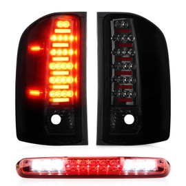 Tail Light + 3rd Third Brake Cargo Lamp for Chevy Silverado 1500 2007-2013, Silverado 2500 HD & 3500 HD 2007-2014, GMC Sierra 3500 HD 2008-2014, High Mount Stop Light Rear LED Taillight Assembly