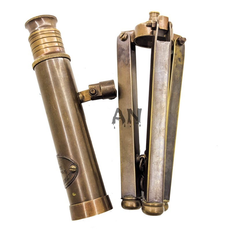 Brass Nautical Miniature Telescope, Victoria Marine Telescope with Tripod Stand/Tabletop