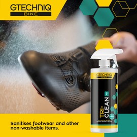 Gtechniq Bike Tri-Clean, 500 ml. Perfect sanitiser for helmets, shoes and kit. Suitable for both Road and Mountain bikes.