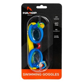 Goggles de Silicón Hanop Infatiles para Natación, Visión Clara no se Empañan, con Filtros UV para Entrenamientos en Alberca o Aguas Abiertas. (Azul)