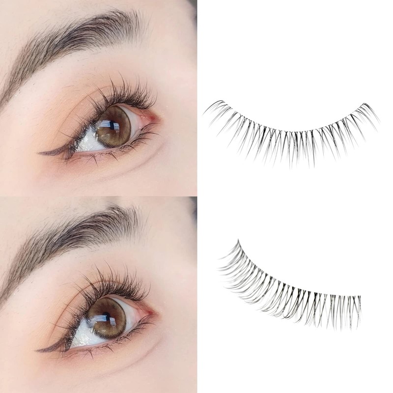 Lashidol False Eyelashes, Natural, Transparent Base, Handmade, DIY at Home,