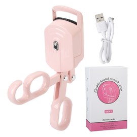 Heated Eyelash Curler Rechargeable 3 Levels Temperature Long Lasting Electric Lash Curler Pink
