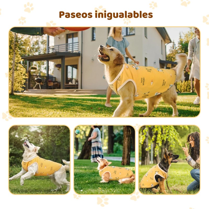wishkit Chaleco para Perro, Playera de algodón Estampada para Perro,