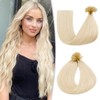 TESS Blonde Extensions Real Hair Bondings 60 cm Bonding Extensions Real Hair #60 White Blonde 100% Remy Real Hair 50 Strands 1 g/s Keratin Extensions Real Hair