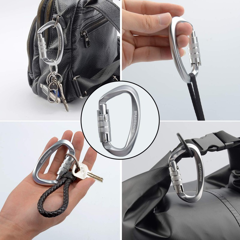 Carabiner 12KN Auto-lock BRAVESHINE Load Capacity 1,200 kg Locking Carabiner