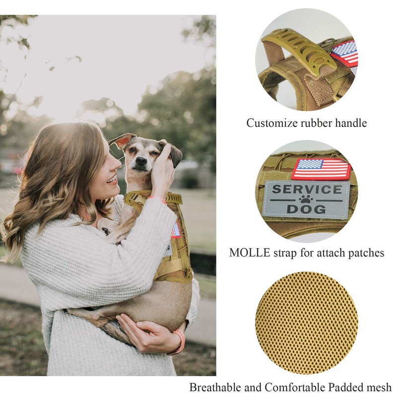 Arnés táctico para perro, K9, ajustable, resistente al agua, militar,