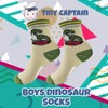 Tiny Captain Boy Dinosaur Socks - 4 Year Old Boys