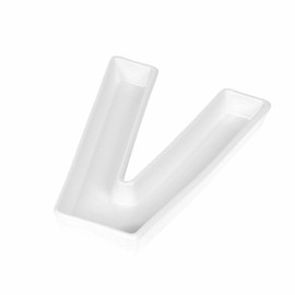 Coffeezone Small Ceramic LOVE Letter Candy Dish & Plates for Nuts Ideas, Wedding Gift and Decoration (Letter V)