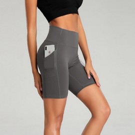 High-Waist Pocket Mid-Thigh Sports Leggings for Pilates & Yoga Mid-Thigh Leggings Pink/S