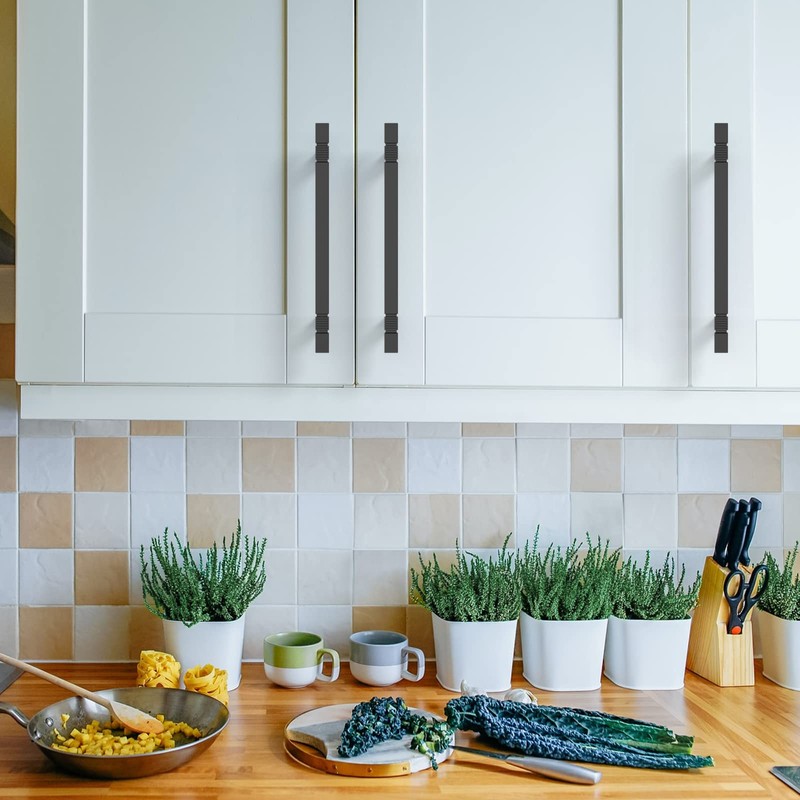 Asidrama 10 Pack 5 Inch(128mm) Matte Black Kitchen Cabinet Handles,