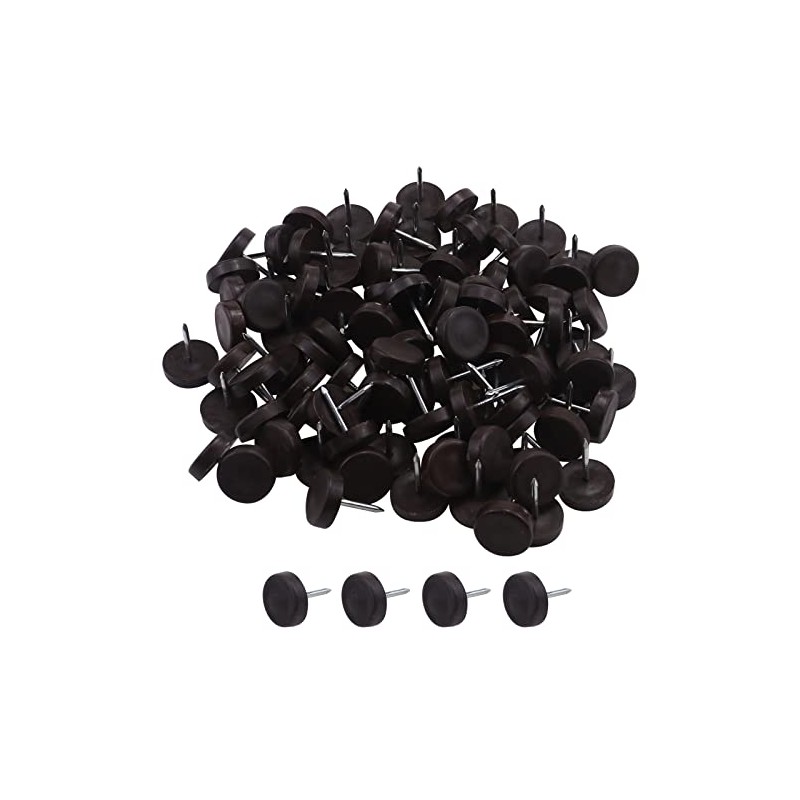Antrader 100-Pack 5/8" Dia. Nylon Slider Glides Nail-on Furniture Table
