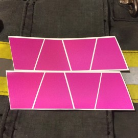 DKE Decals FIREFIGHTER HELMET TETS 8 PACK TETRAHEDRONS FIRE HELMET STICKER - PINK