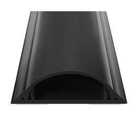 Cord Cover Floor 34in(2xL17in), Large Capacity Floor Cable Cover, Hard PVC Cord Hider Floor, Floor Wire Cover for Cable Management Floor, Cable Floor Cover Black, Cord Cavity - 1.8"(W) x 0.6"(H)